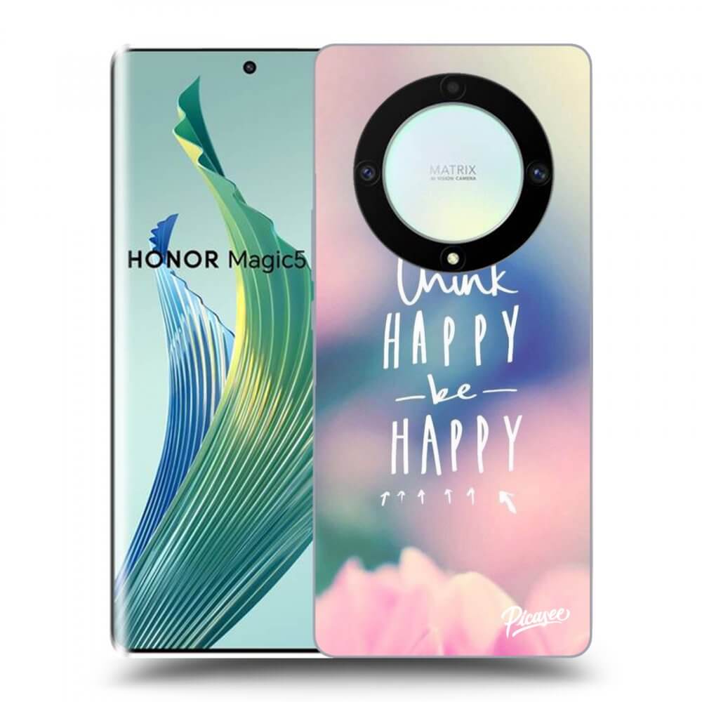 Picasee silikonowe przeźroczyste etui na Honor Magic5 Lite 5G - Think happy be happy