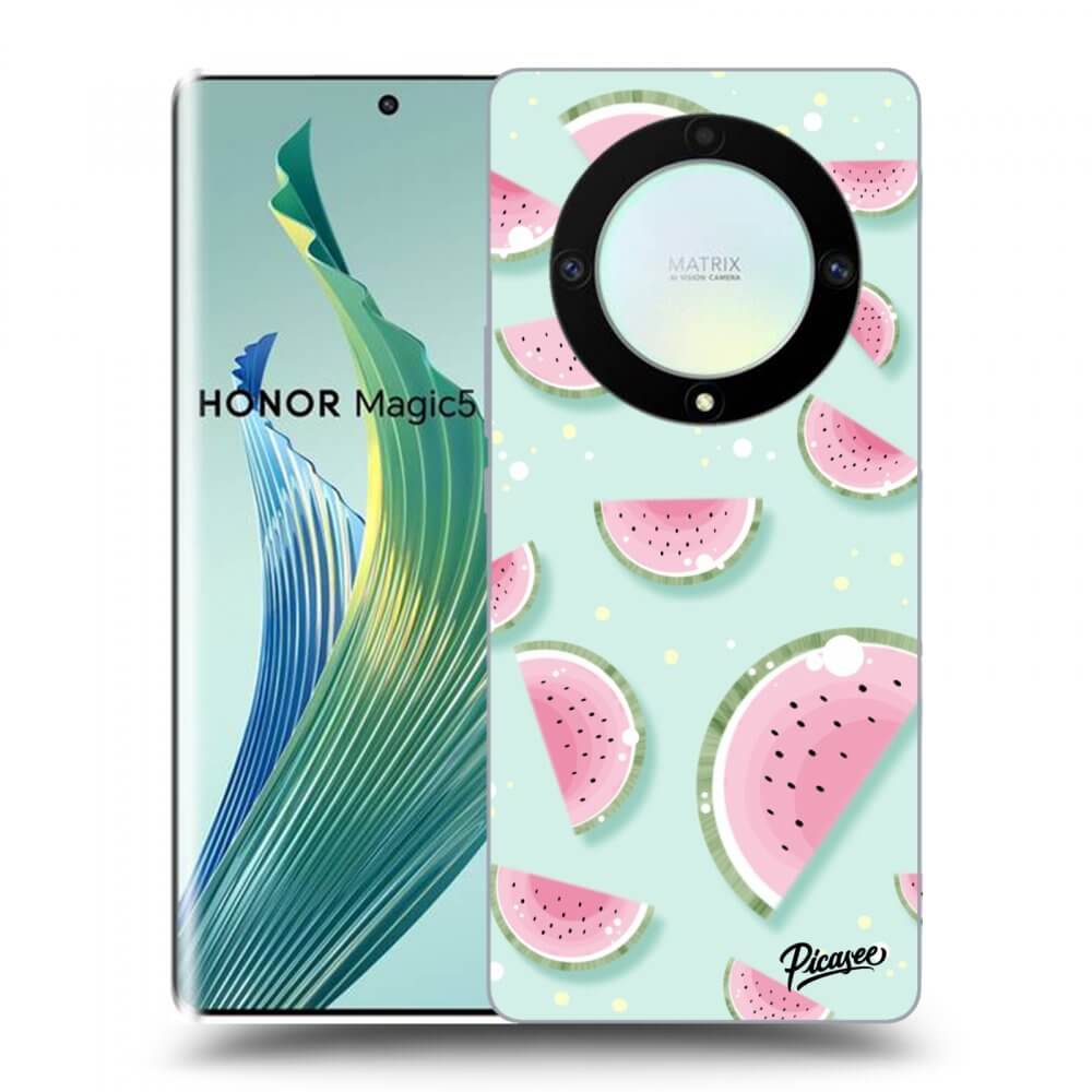 Picasee silikonowe czarne etui na Honor Magic5 Lite 5G - Watermelon 2