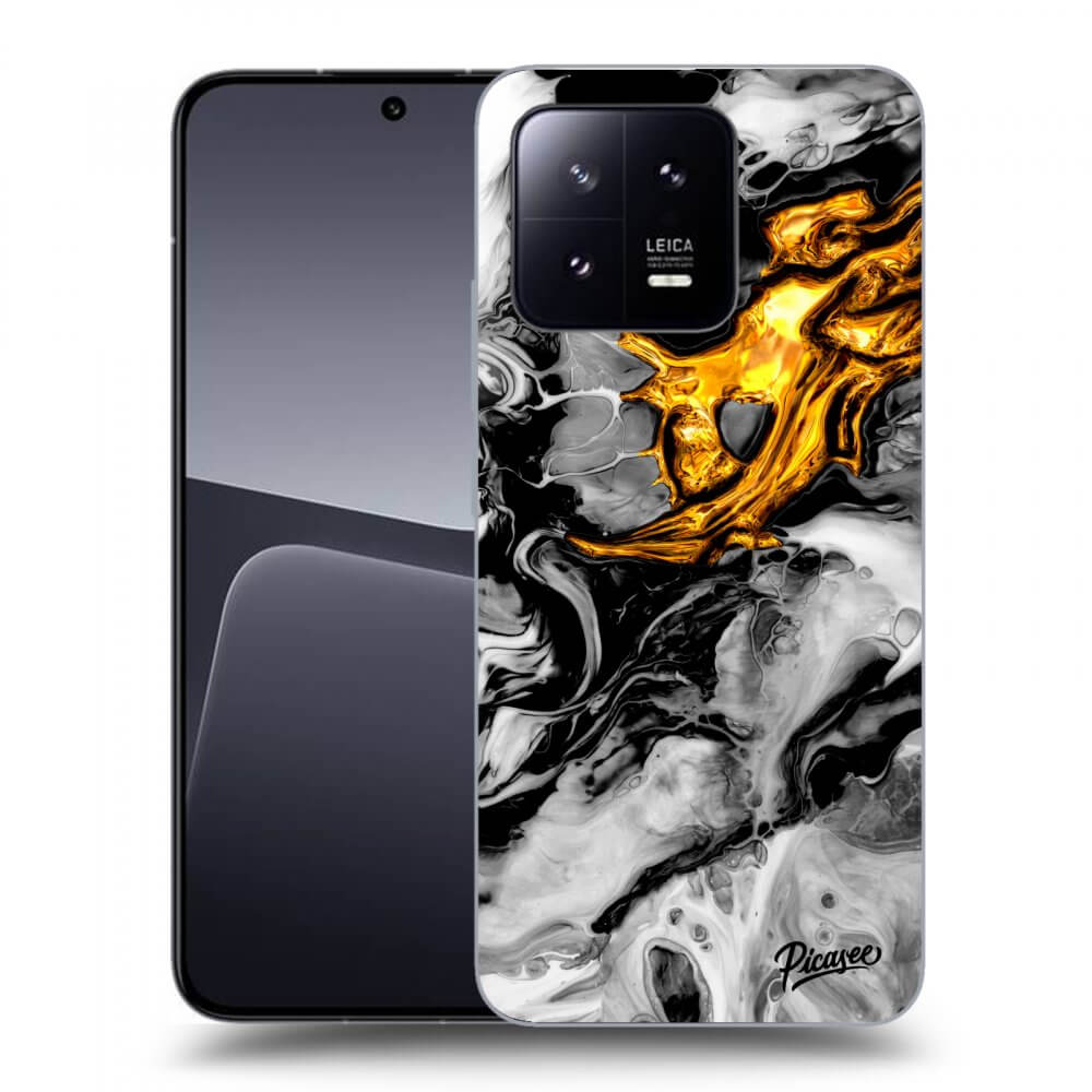 Picasee silikonowe przeźroczyste etui na Xiaomi 13 - Black Gold 2