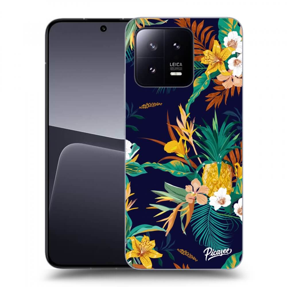 Picasee silikonowe czarne etui na Xiaomi 13 - Pineapple Color