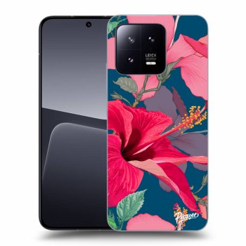 Picasee silikonowe czarne etui na Xiaomi 13 - Hibiscus