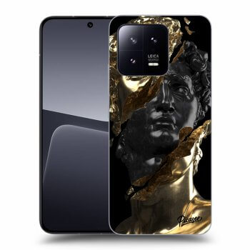 Picasee silikonowe czarne etui na Xiaomi 13 - Gold - Black