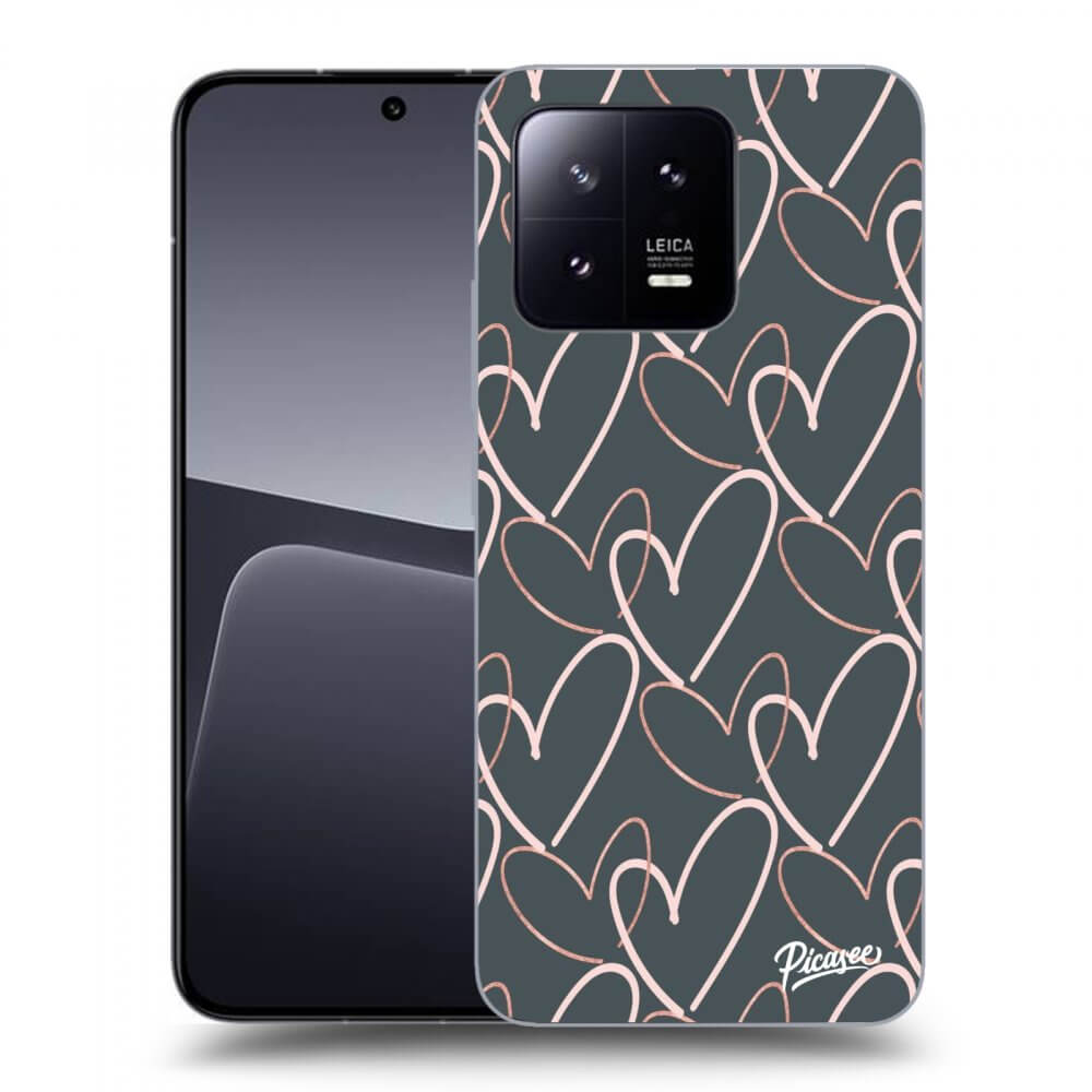 Picasee silikonowe czarne etui na Xiaomi 13 - Lots of love
