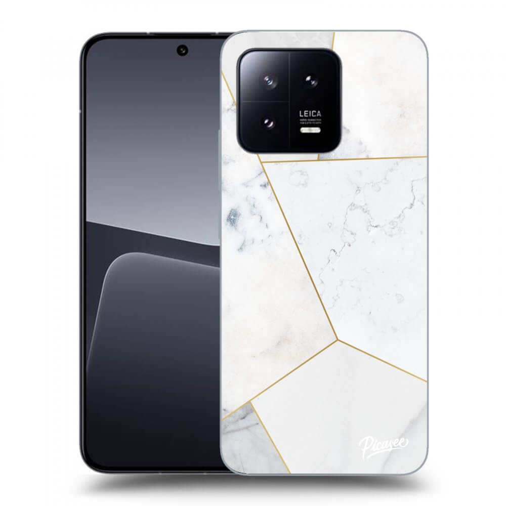 Picasee silikonowe czarne etui na Xiaomi 13 Pro - White tile