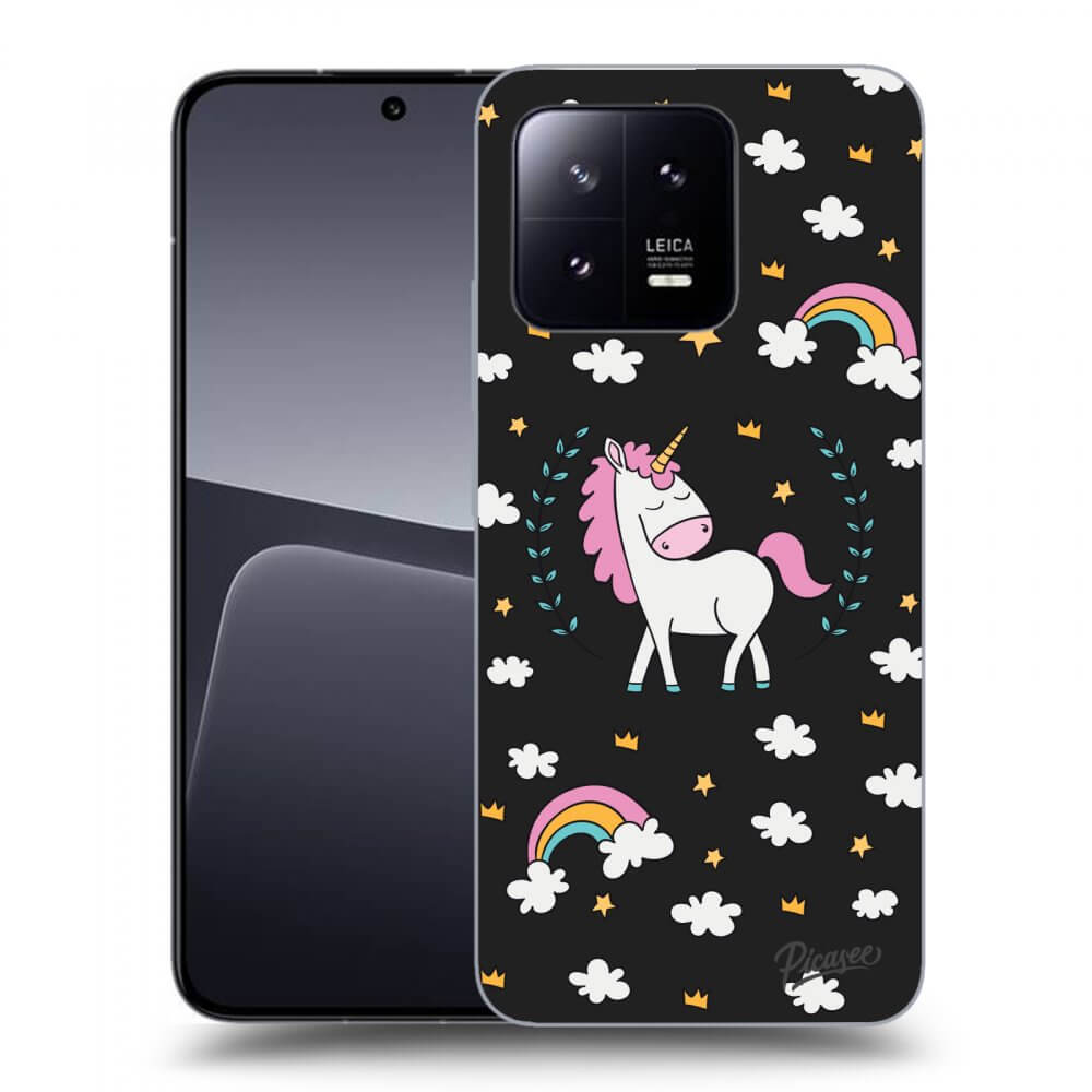 Picasee silikonowe czarne etui na Xiaomi 13 Pro - Unicorn star heaven