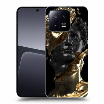Picasee silikonowe czarne etui na Xiaomi 13 Pro - Gold - Black