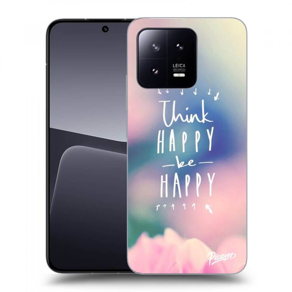 Picasee silikonowe czarne etui na Xiaomi 13 Pro - Think happy be happy