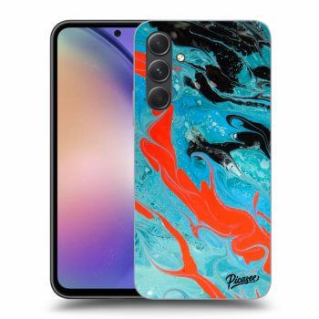 Picasee silikonowe czarne etui na Samsung Galaxy A54 5G - Blue Magma