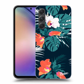 Picasee silikonowe przeźroczyste etui na Samsung Galaxy A54 5G - Monstera Color