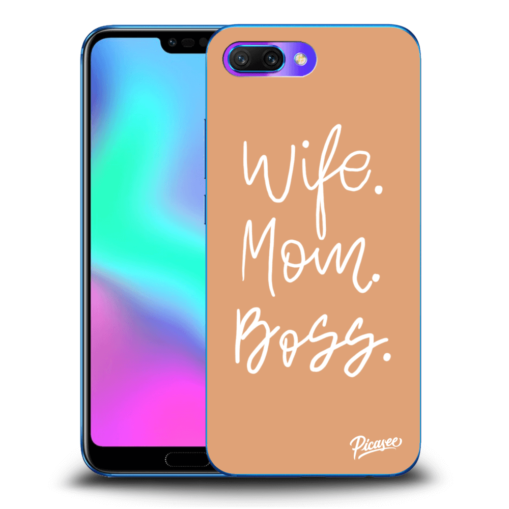 Picasee silikonowe przeźroczyste etui na Honor 10 - Boss Mama