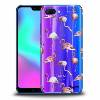 Picasee silikonowe przeźroczyste etui na Honor 10 - Flamingos
