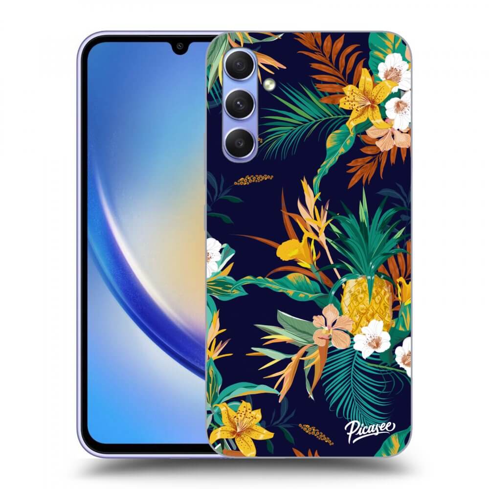 Picasee silikonowe przeźroczyste etui na Samsung Galaxy A34 5G A346B - Pineapple Color