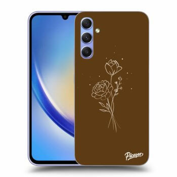 Etui na Samsung Galaxy A34 5G A346B - Brown flowers