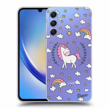Picasee silikonowe przeźroczyste etui na Samsung Galaxy A34 5G A346B - Unicorn star heaven