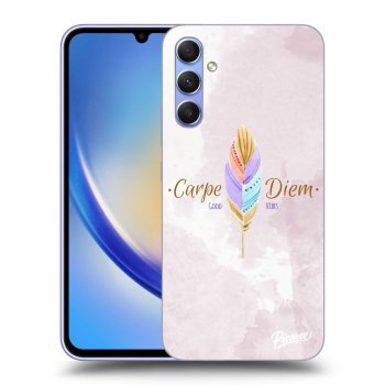 Picasee silikonowe czarne etui na Samsung Galaxy A34 5G A346B - Carpe Diem