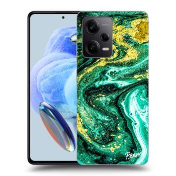 Picasee silikonowe czarne etui na Xiaomi Redmi Note 12 5G - Green Gold