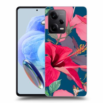 Picasee silikonowe przeźroczyste etui na Xiaomi Redmi Note 12 Pro 5G - Hibiscus