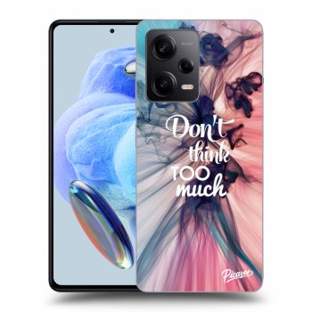 Picasee silikonowe czarne etui na Xiaomi Redmi Note 12 Pro 5G - Don't think TOO much