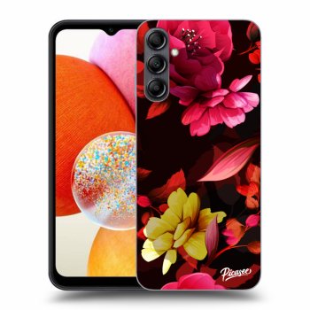 Picasee silikonowe przeźroczyste etui na Samsung Galaxy A14 4G A145R - Dark Peonny