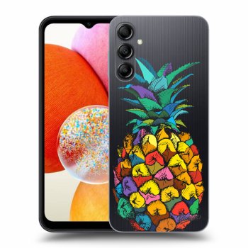 Picasee silikonowe przeźroczyste etui na Samsung Galaxy A14 4G A145R - Pineapple