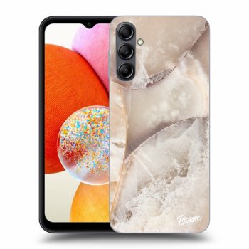 Picasee silikonowe czarne etui na Samsung Galaxy A14 4G A145R - Cream marble