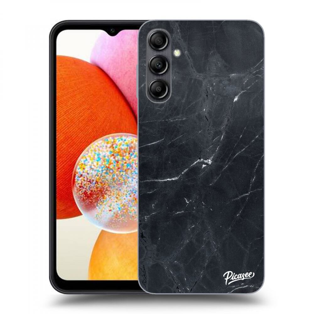 Picasee silikonowe przeźroczyste etui na Samsung Galaxy A14 4G A145R - Black marble