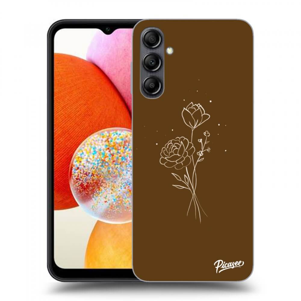 Picasee silikonowe przeźroczyste etui na Samsung Galaxy A14 5G A146P - Brown flowers