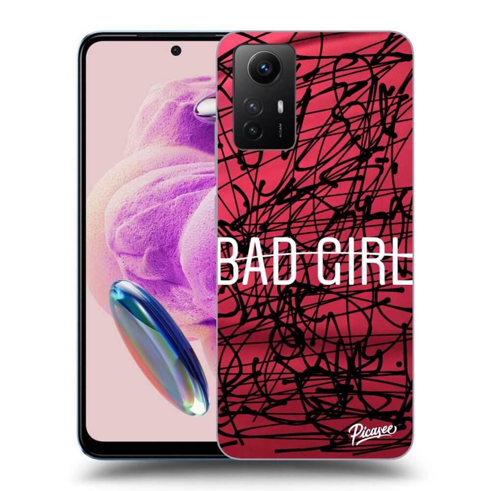 Picasee silikonowe czarne etui na Xiaomi Redmi Note 12S - Bad girl