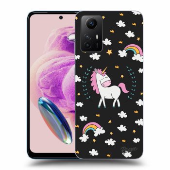 Picasee silikonowe czarne etui na Xiaomi Redmi Note 12S - Unicorn star heaven