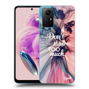 Picasee silikonowe czarne etui na Xiaomi Redmi Note 12S - Don't think TOO much