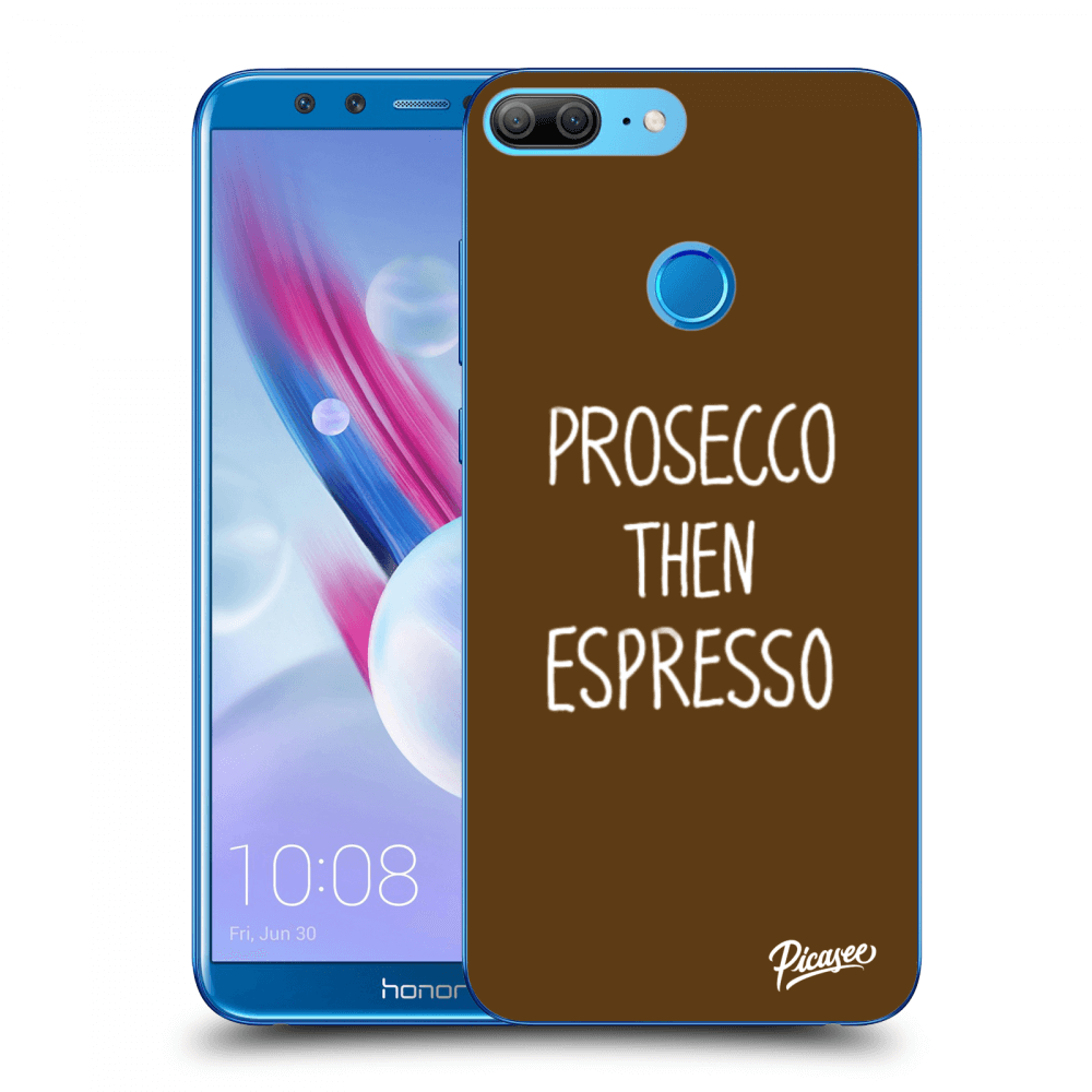 Picasee silikonowe czarne etui na Honor 9 Lite - Prosecco then espresso