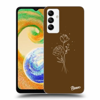 Etui na Samsung Galaxy A04s A047F - Brown flowers
