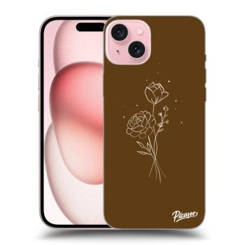Etui na Apple iPhone 15 - Brown flowers