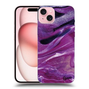 Etui na Apple iPhone 15 - Purple glitter