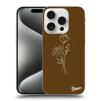 Etui na Apple iPhone 15 Pro - Brown flowers