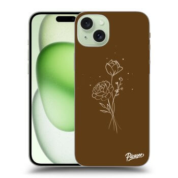 Etui na Apple iPhone 15 Plus - Brown flowers