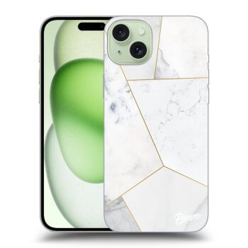 Etui na Apple iPhone 15 Plus - White tile