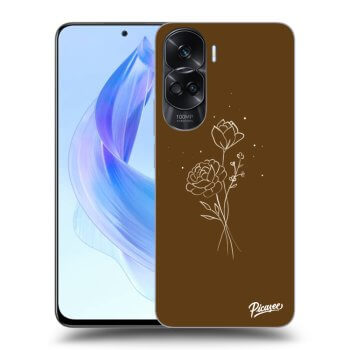 Etui na Honor 90 Lite 5G - Brown flowers
