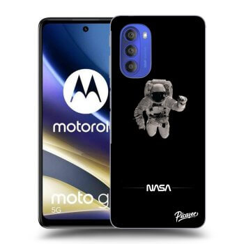 Picasee silikonowe czarne etui na Motorola Moto G51 - Astronaut Minimal