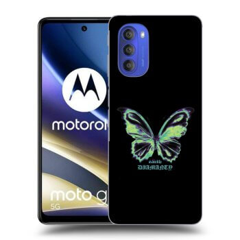 Picasee silikonowe czarne etui na Motorola Moto G51 - Diamanty Blue