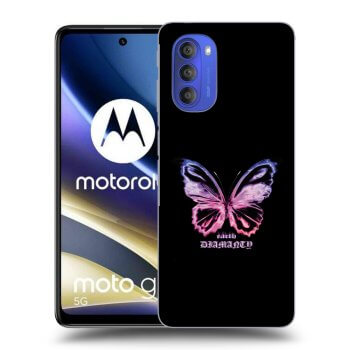 Picasee silikonowe czarne etui na Motorola Moto G51 - Diamanty Purple