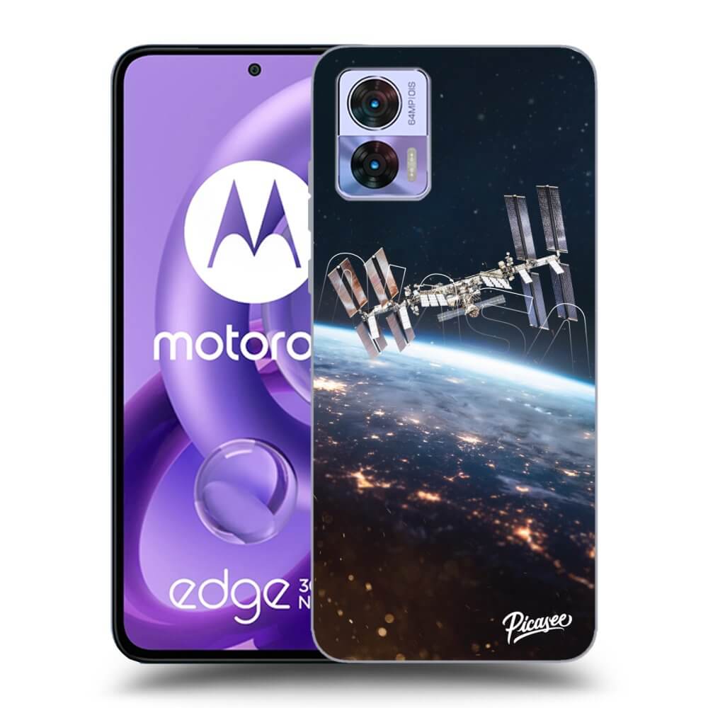 Picasee silikonowe czarne etui na Motorola Edge 30 Neo - Station