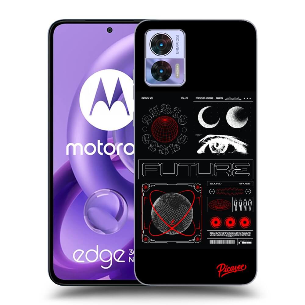 Picasee silikonowe czarne etui na Motorola Edge 30 Neo - WAVES