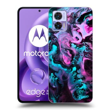 Picasee silikonowe czarne etui na Motorola Edge 30 Neo - Lean