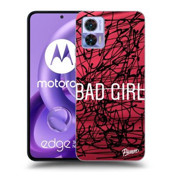 Picasee silikonowe czarne etui na Motorola Edge 30 Neo - Bad girl