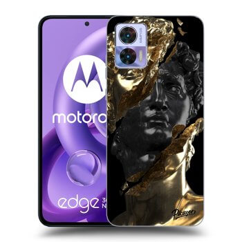 Picasee silikonowe czarne etui na Motorola Edge 30 Neo - Gold - Black