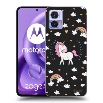 Picasee silikonowe czarne etui na Motorola Edge 30 Neo - Unicorn star heaven