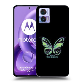 Picasee silikonowe czarne etui na Motorola Edge 30 Neo - Diamanty Blue