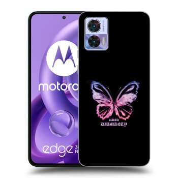 Picasee silikonowe czarne etui na Motorola Edge 30 Neo - Diamanty Purple