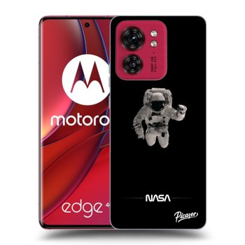 Picasee silikonowe czarne etui na Motorola Edge 40 - Astronaut Minimal